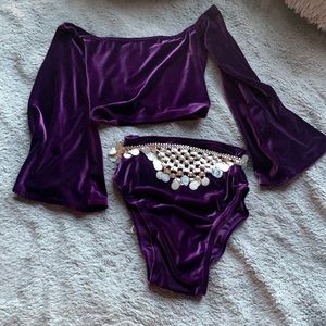Custom velvet rave outfit